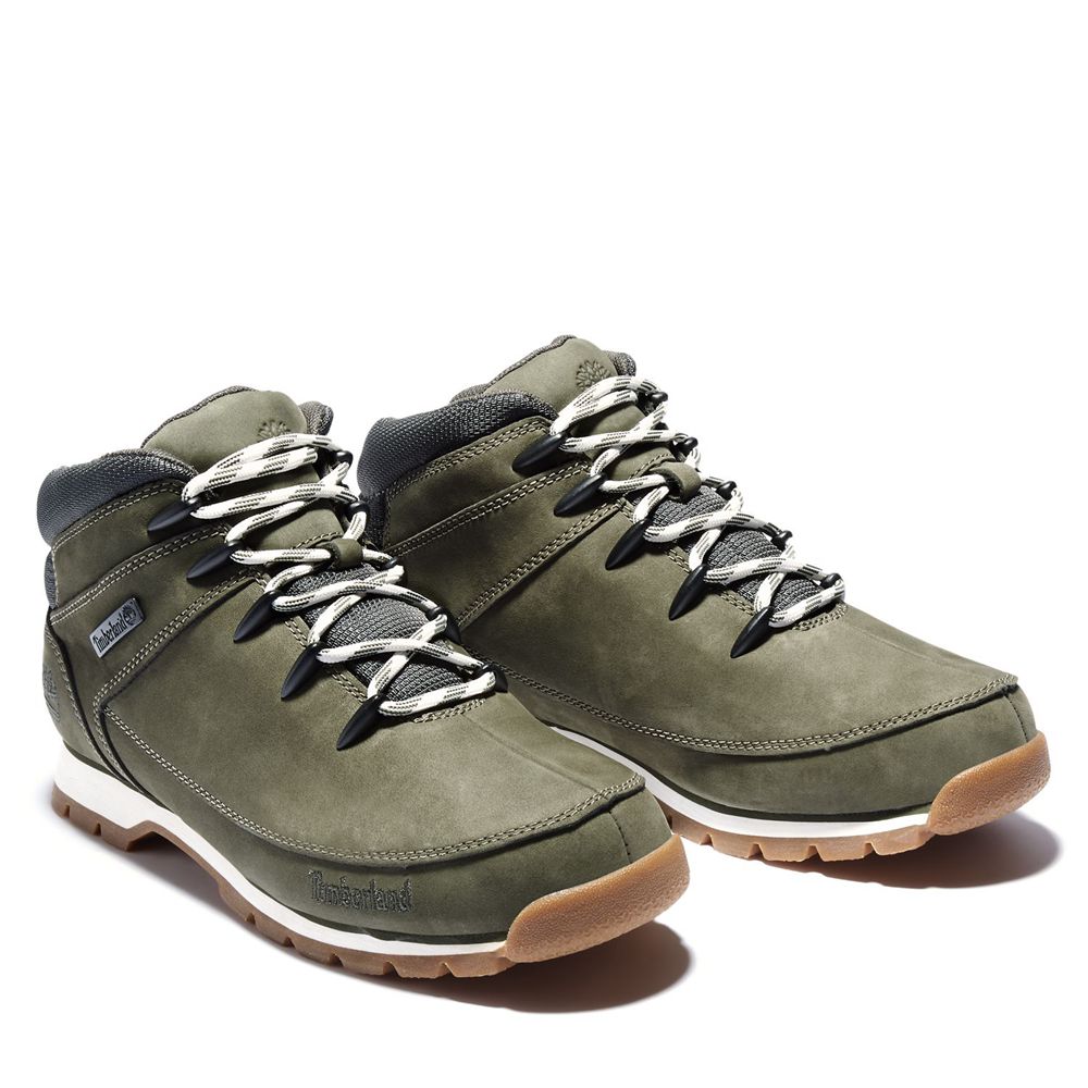 Timberland Παπούτσια Πεζοπορίας Ανδρικα Ελιά - Euro Sprint Mid - Greece 8746012-QX